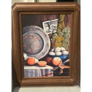 H. Hargrove 12x16 "NATURE'S GIFT" 10/1500 Still Life Kitchen Signed Painting Art